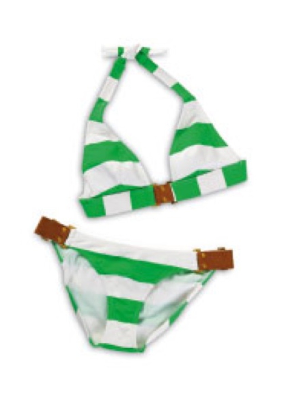 VINTAGE Y2K VIX Striped Bikini SET with genuine leather straps, M/M